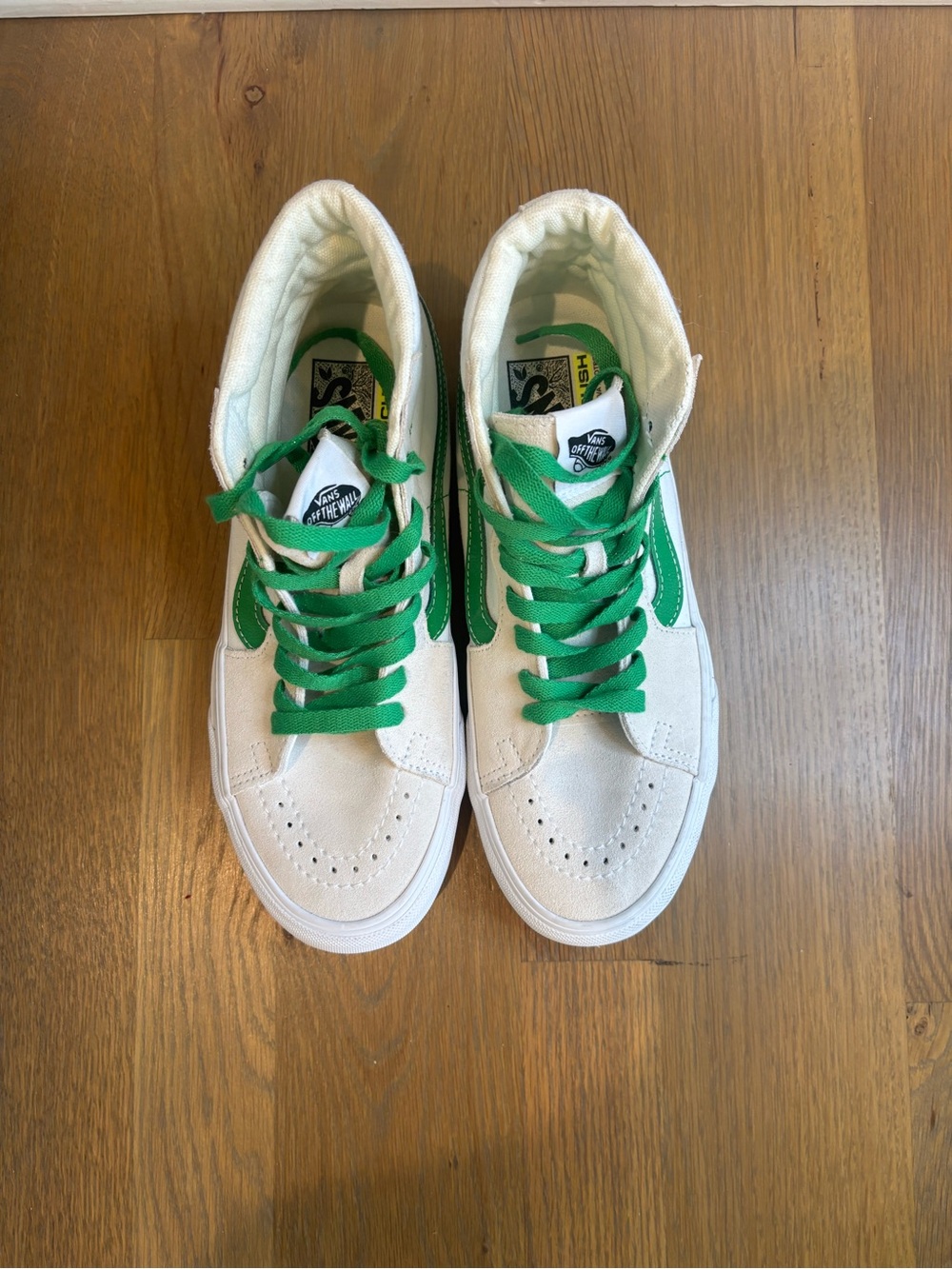 Bans White and Green Skate Sneakers